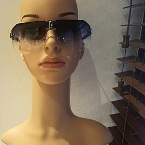 Rimless Aviator Sunglasses.